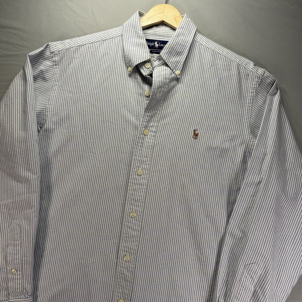 Polo by Ralph Lauren Blue and White Striped Button-Down Shirt